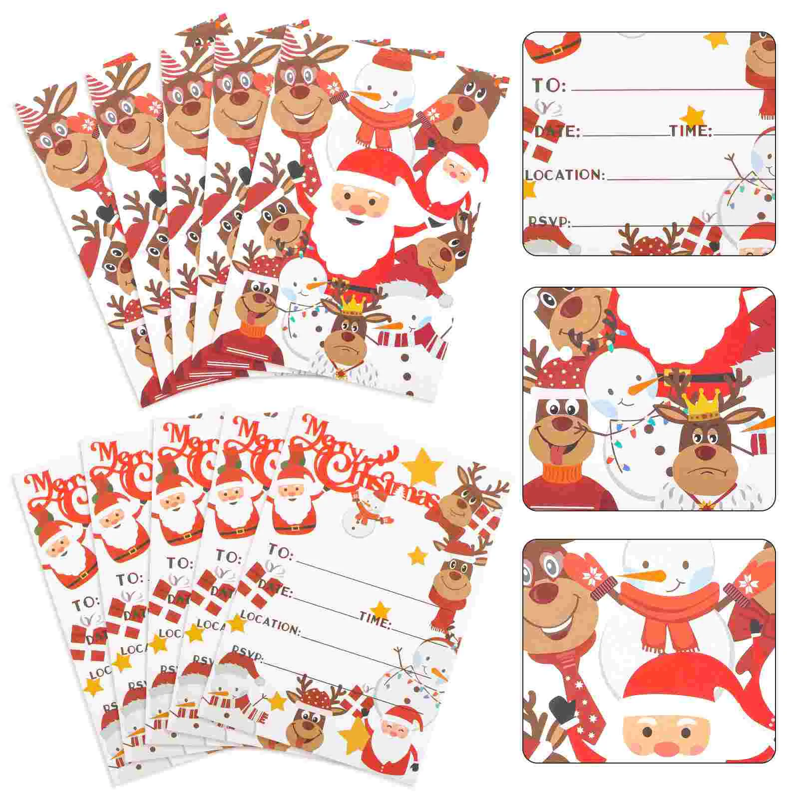 

10 шт. подарочные открытки, Рождественская вечеринка, Мультяшные детские праздничные приглашения, маленькие поздравительные открытки для фестивалей