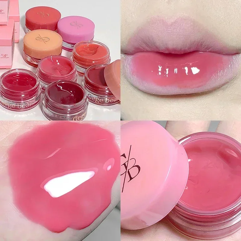 Jelly Canned Lip Glaze Mirror Water Light Jam Ice-clear Lip Tint Gloss Moisturize Plumping Tooting Thick Lips Honey Cream Makeup lip gloss lip makeup lip glaze lip tint