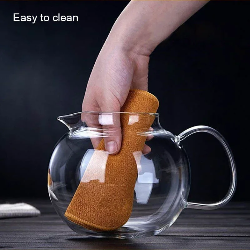 Borosilicate Glass Teapot With Removable Infuser Filter Heat Resistant Glass Teapot Cup Set Flower Puer Oolong Tea Kettle, 1Pc