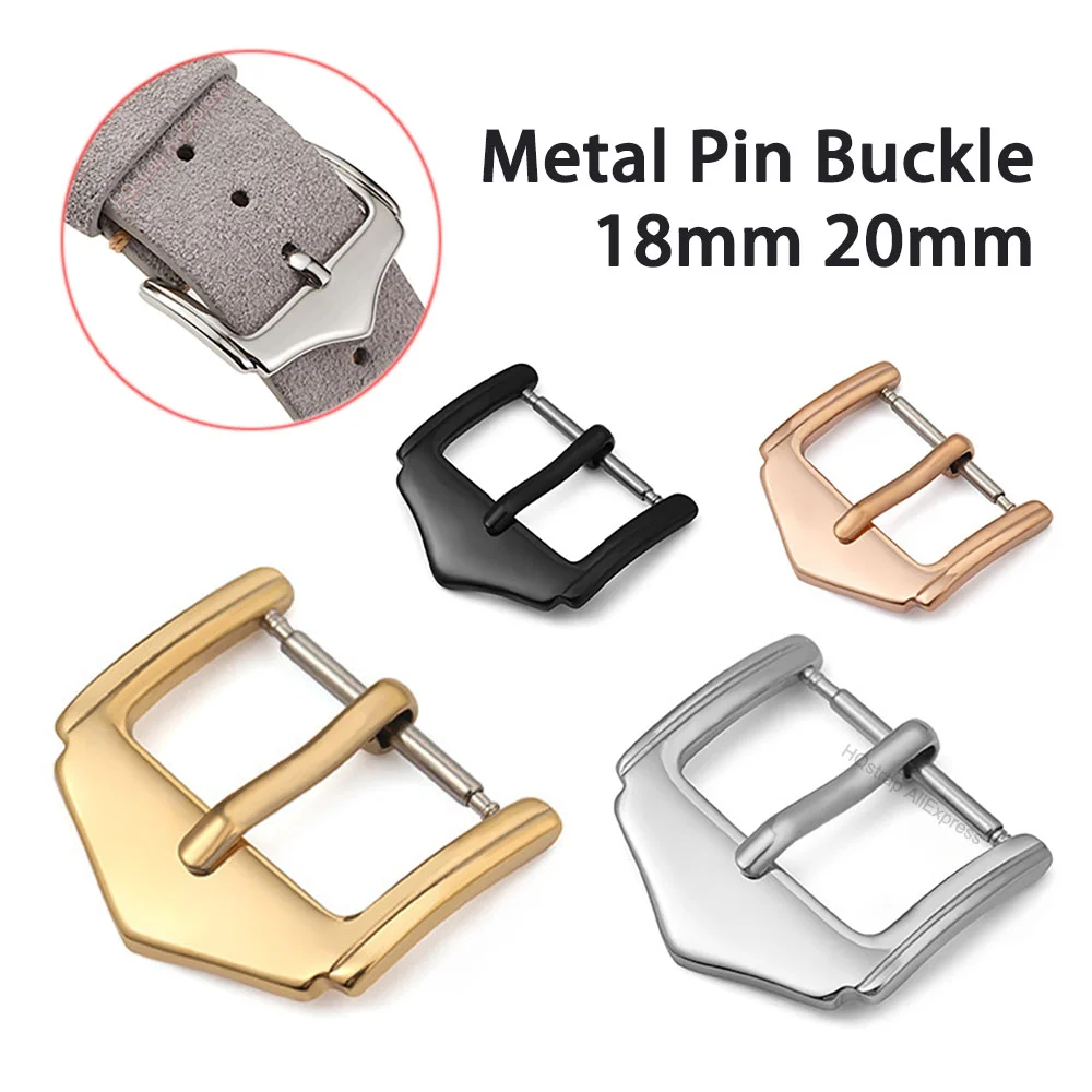 Polished Stainless Steel Watch Buckle 18mm 20mm Metal Button