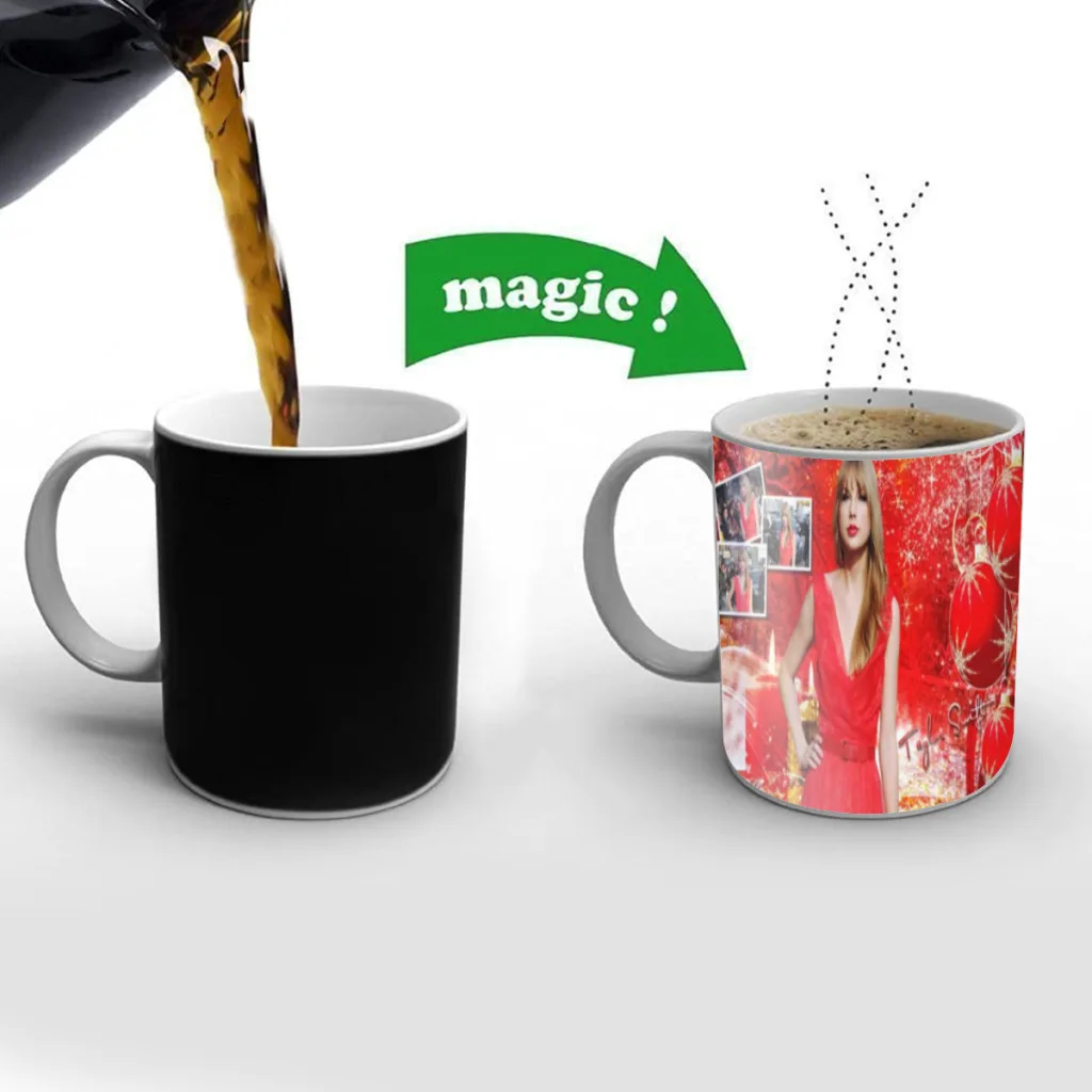 

T-Taylor Swift Color Changing Mug Cup Safe Packaging Drop Shipping Ceramic Magic coffee Mugs Friends Birthday Gift Cups