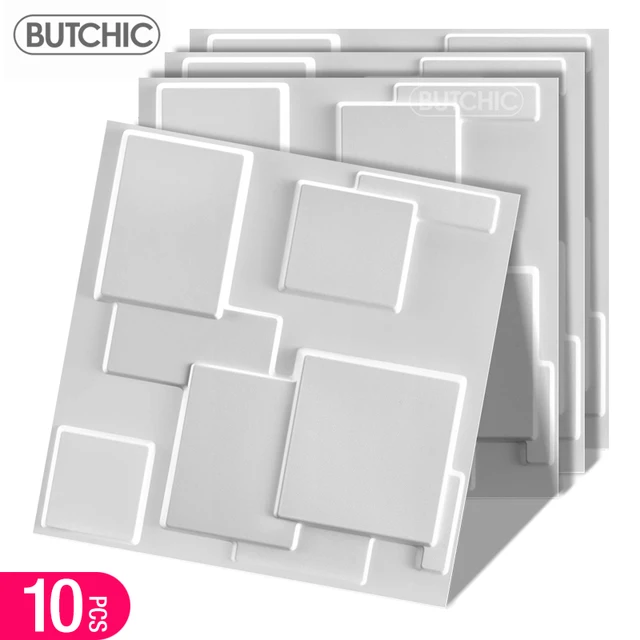 แผ่นผนังตกแต่ง 3 มิติ ขนาด 30x30 ซม. จำนวน 10 ชิ้น สำหรับตกแต่งผนังภายนอก ตกแต่งผนังห้องน้ำ เพดาน โรงแรม สำนักงาน 1