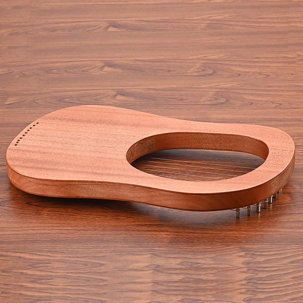 Portable Small Wooden Lyre Harp 10 String Musical Instrument for Music Prime Engraved Nanyangqin Harp Kit Tuning