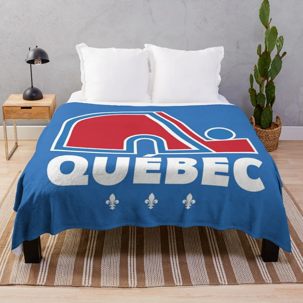 

Nordiques Quebec Hockey Team Avalanche Vintage with fleurs de lys HD Throw Blanket