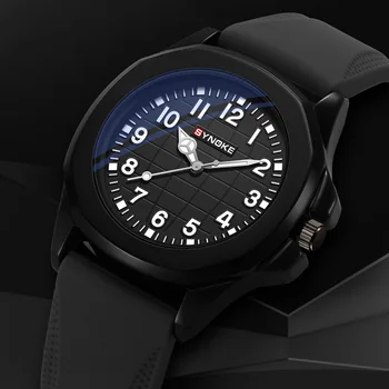 SYNOKE Quartz Watch Fashion Simple Business Silicon Retro Quartz Watch For Men Watch Student Wristwatch Sports Non Mechanical