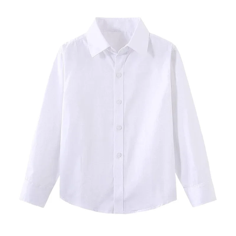 Pure Cotton Long Sleeve White Shirt Children's Performance Outfit Primary School Uniform for Boys And Girls Students