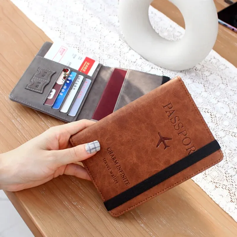 Luxury RFID-Blocking Passport Wallet - Premium PU Leather Travel Essential