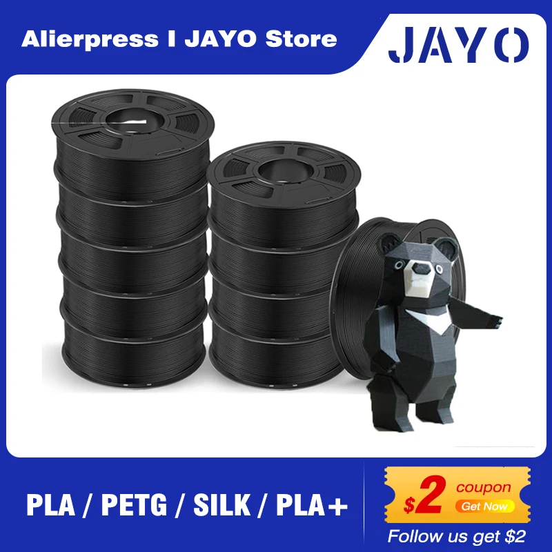 JAYO PLA PLA PLUS ABS PETG SILK Filament 1.75MM 10 Rolls / Set Refills