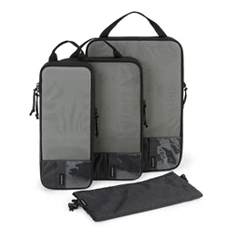 Compression Packing Cubes: Expandable Travel Organizers for Luggage and Suitcases (Black 4pcs)