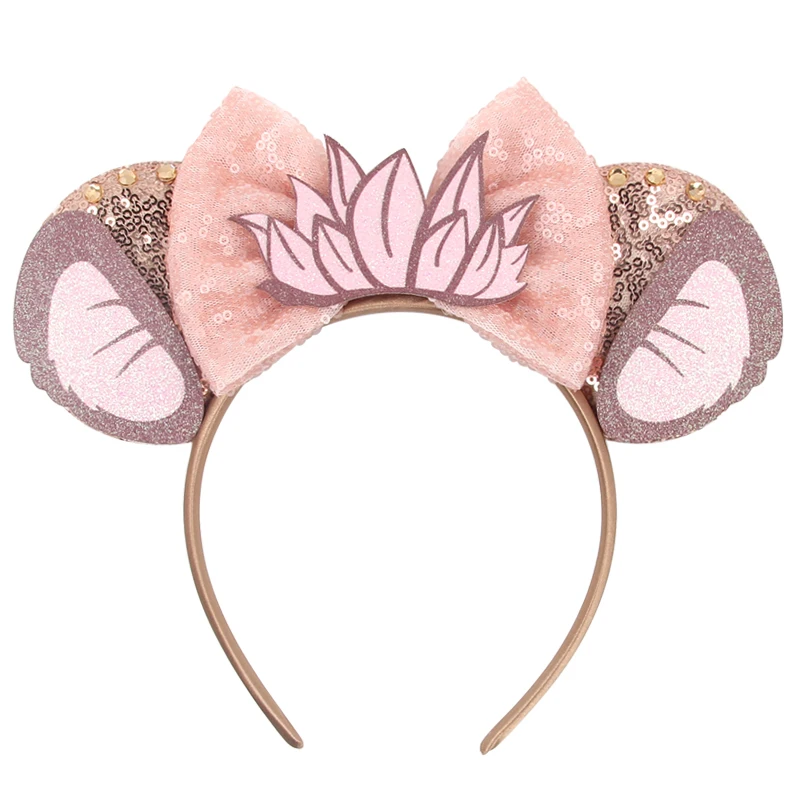 

2024 NEW Castle Mouse Ears Headband Girls Women Sequins 5‘’Bow Hairband Christmas Festival Party Cosplay DIY Hair Accessories