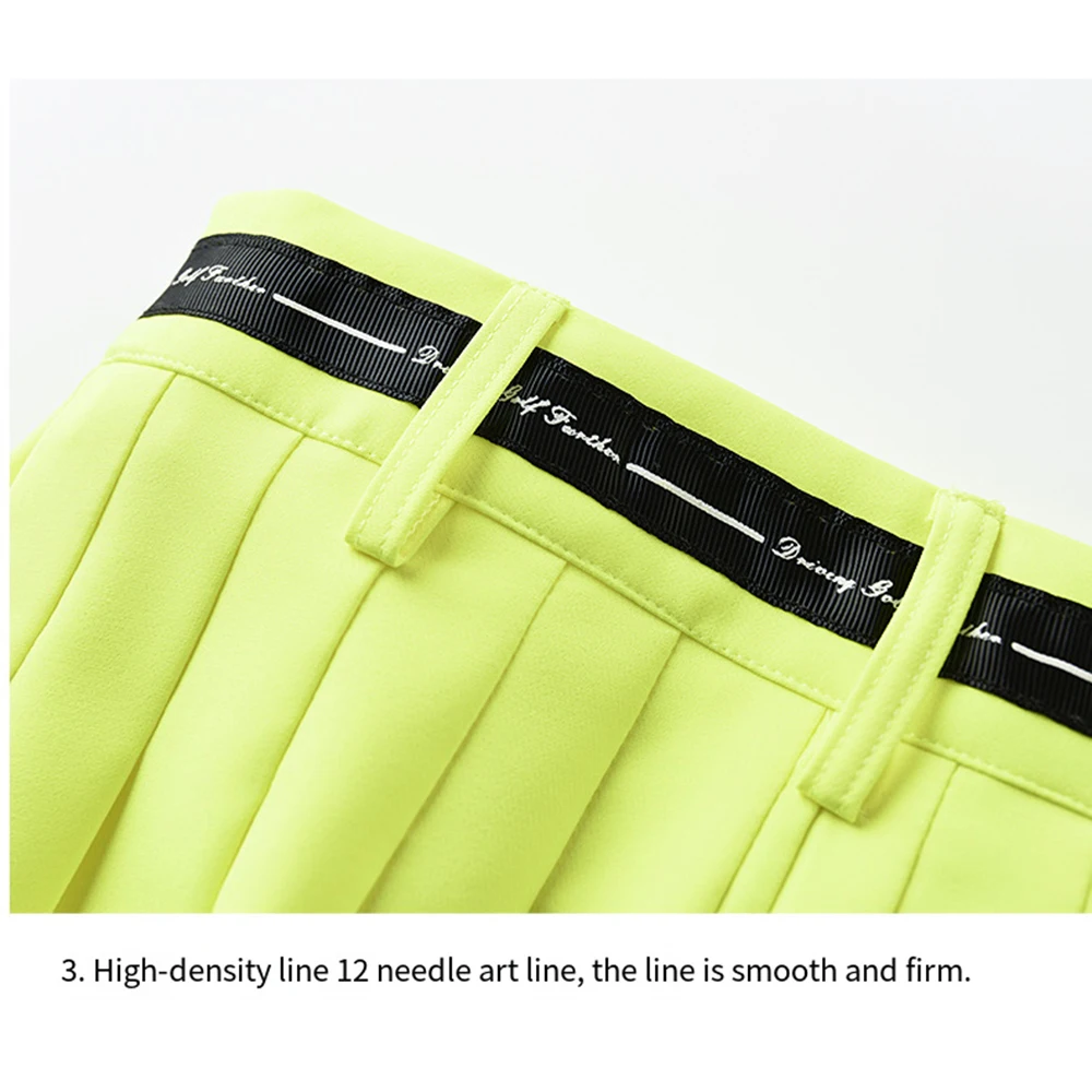 Women Thin Breathable High Waist Double Layer Pleated Short Skirt Sports Golf Wear Tennis Gym Fitness Soft Workout Clothing 골프치마 sports skirt pleated mini skirt