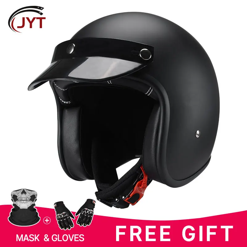 Cascos de moto de cara abierta para hombre, medio casco alemán Jet abierto,  Carcasa de ABS, gorra de seguridad, ciclomotor, Cruiser, Chopper, aprobado  por DOT 3/4 - AliExpress