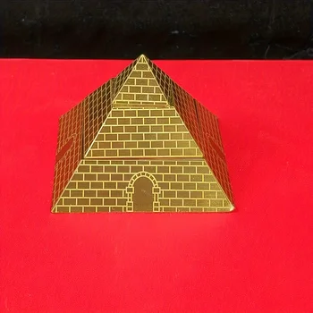 Vintage Style Yellow Brass Pyramid Paper Weighing Scale - Suitable for Christmas, Halloween, Easter, Hanukkah