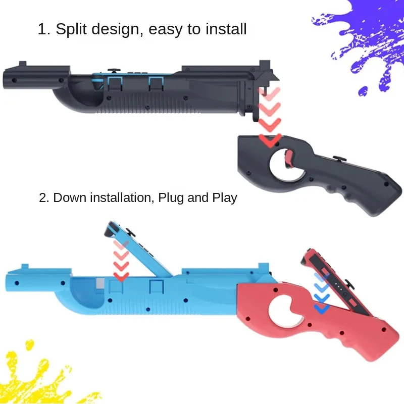 Game Gun Controller for Nintendo Switch/switch Oled Joycon Grip Call of Juarez Sniper Elite 3 Doom 4 Splatoon 3/2 fortnite light gun game accessory