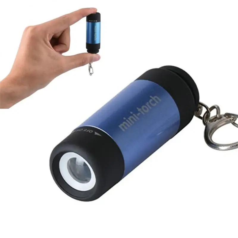 

Mini LED Pocket Flashlight USB Rechargeable Portable Torch Waterproof Keychain Small Lantern White Light With Battery