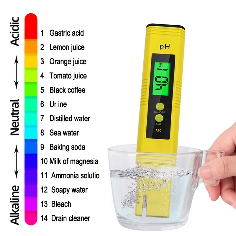 PH Meter PH Meter 0.01 High Precision for Water Quality Tester with 0-14 Measurement Range Suitable Aquarium Swimming Pool