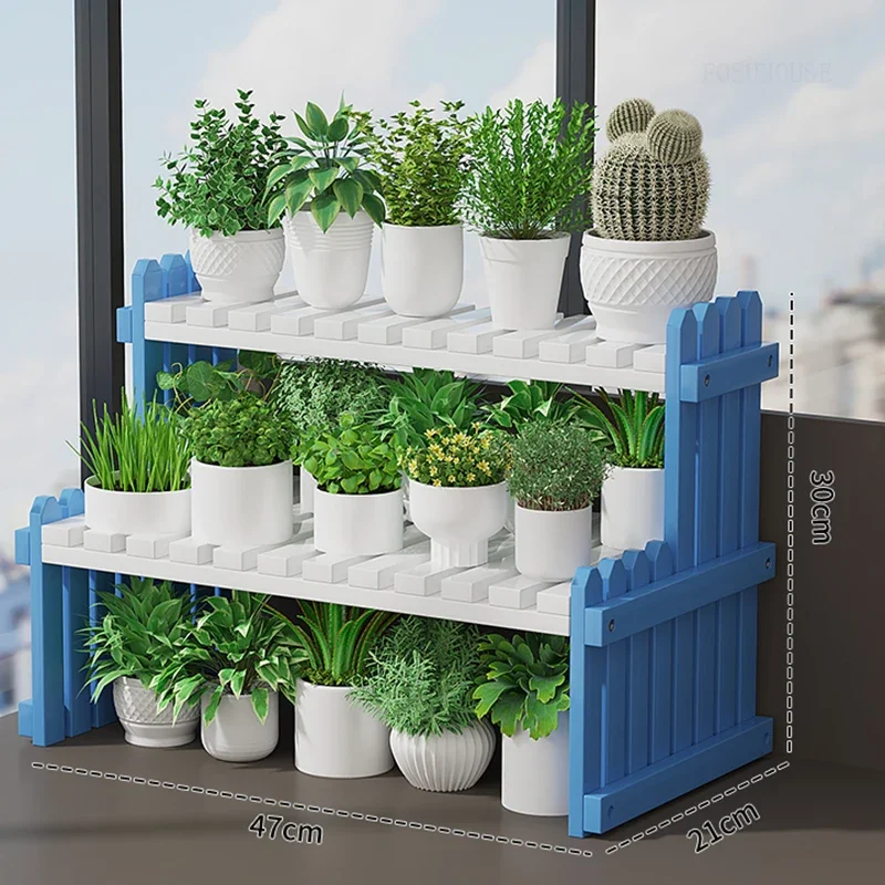 Display New Shelf for Window Display Modern Small Double-layer Plant Stand Luxury Minimalist Bamboo Flowerpot Holder for Desktop