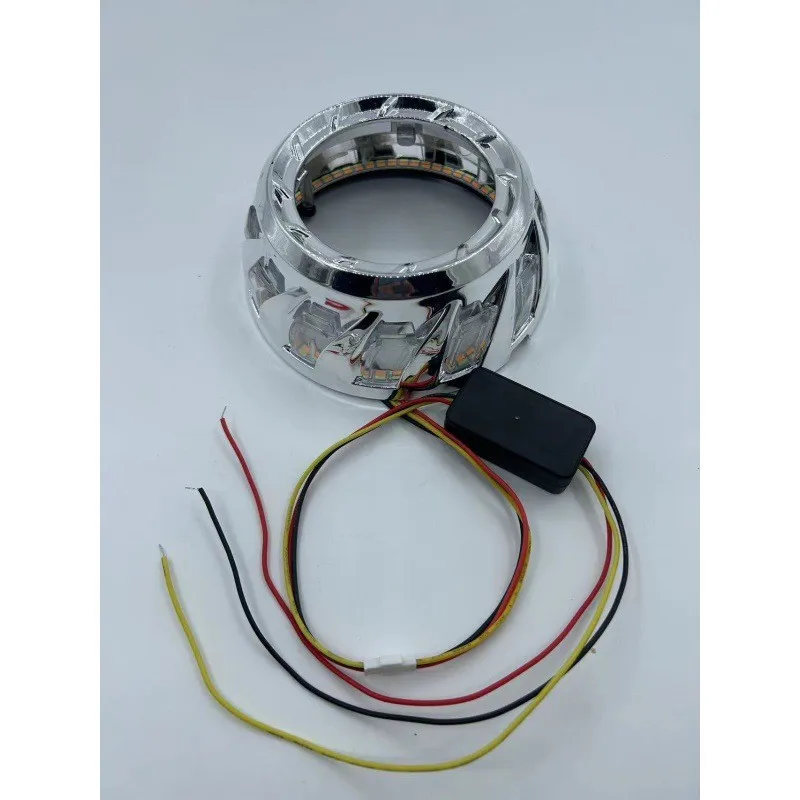 자동차 렌즈 설치 나선형 통합 커버, LED 단색, 듀얼 컬러, 다채로운 라이트 서클 장식 커버, 라이트 쉬, 3 인치