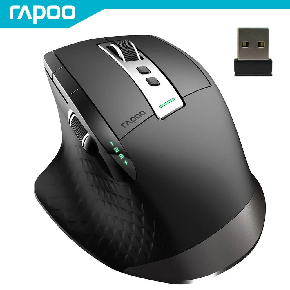 

Rapoo T750S/ MT750L Multi-mode Rechargeable Wireless Mouse Ergonomic 3200 DPI Bluetooth Gaming Mouse Easy-Switch Up to 4 Devices