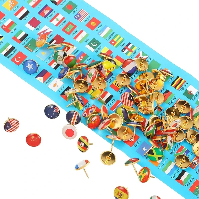 194 Pc Thumb Tacks National Flag For Head For Sharp Steel Point Push Pin Photos push pins