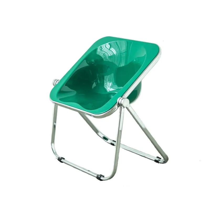 Warming Nordic Medieval Folding Chair Simple Household Transparent Small-sized Milk Tea Shop Restaurant Waiting folding chair
