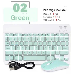 Multilingual Portable 10 Wireless Keyboard Set - Russian and English (Light green Set)