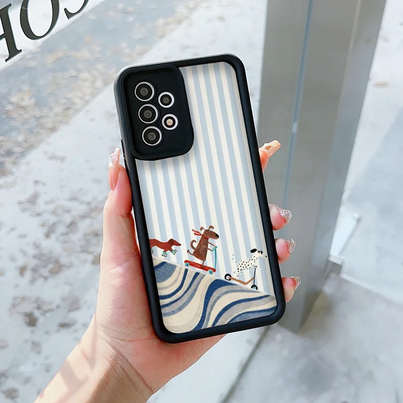 Creative Cute Striped Plaid Animal Printed Phone Case - Soft Covers