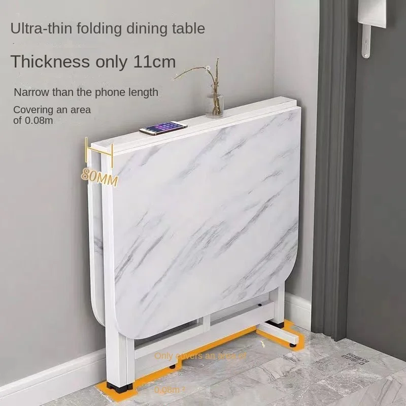 Home Folding Dining Table  Small-sized Apartment Homestay Rental House Multifunctional Convenient Storage Movable Dining Table