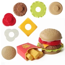

Children Simulation Food Toys Pretend Play Hamburger French Fries Kitchen Toy Set Miniature Snack Burger Educational Toys Baby