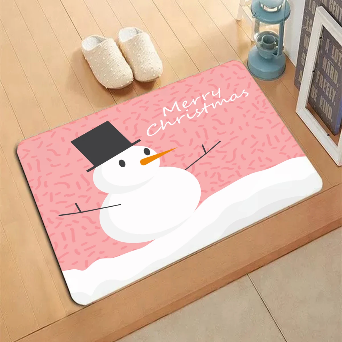 

Рождественский коврик с Санта-Клаусом, коврик для входной двери, нескользящий декоративный ковер для гостиной, кухни, спальни, напольные коврики, домашний декор