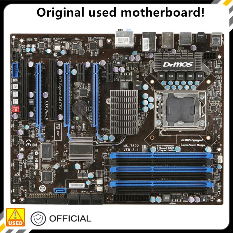 

For X58 Pro-E Used original For Intel X58 Socket LGA 1366 DDR3 motherboard LGA1366 Mainboard