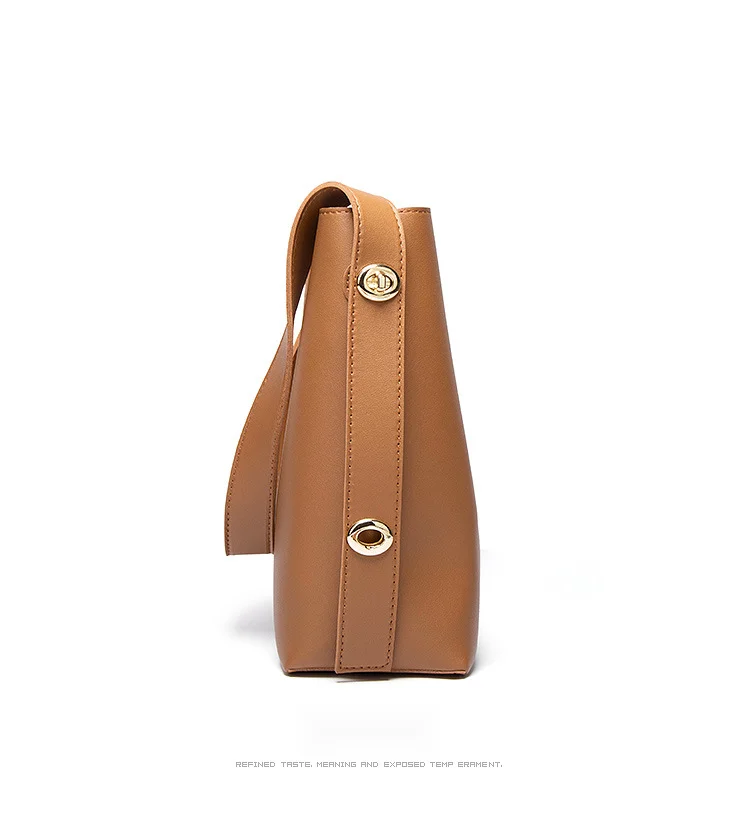 Water Bucket Mother and Child Women's 2024 Simple Large Capacity Soft Leather Korean Chic One Shoulder Crossbody Bag_voghion.com