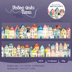 PET Tapes for Scrapbooking and Journaling - Dream Town House Design, 45mm x 2m (D)