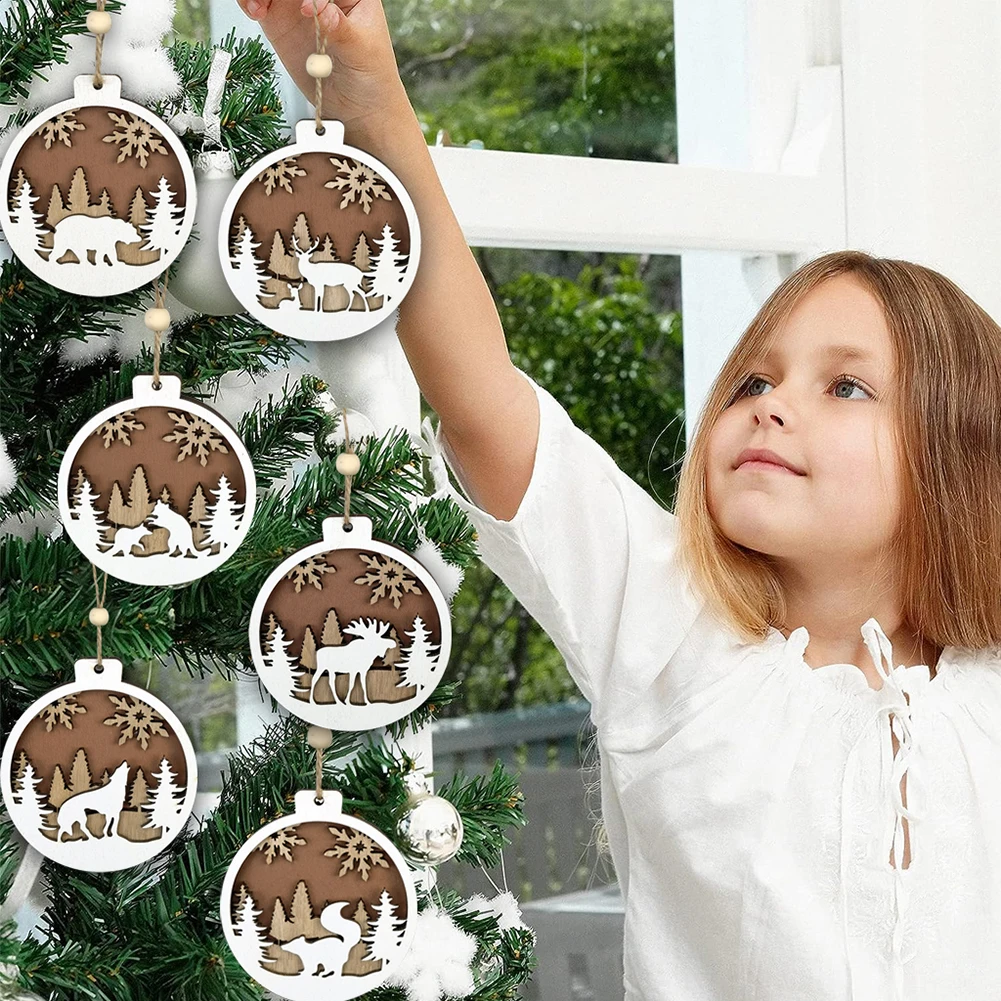 

Christmas Wonderland Ornaments For Christmas Tree Snowflake Reindeer Christmas Tree Hanging Ornaments Gift Tags