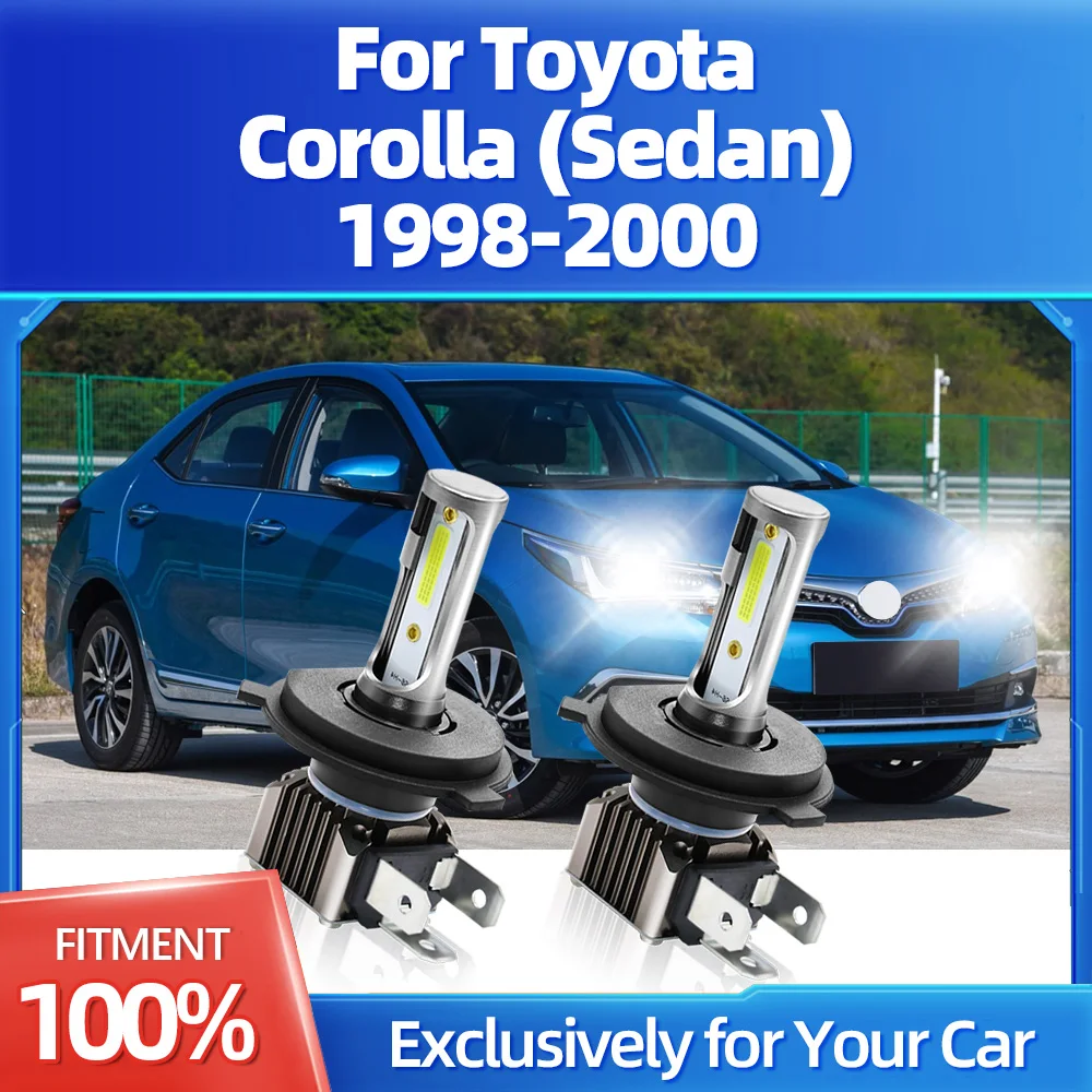 

2Pcs H4 LED Bulbs Headlight 60W 18000LM Auto Lamps Turbo Lights 6000K Canbus No Error For Toyota Corolla (Sedan) 1998 1999 2000