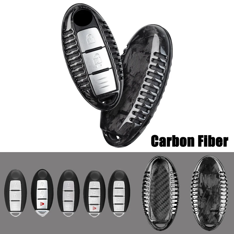 

Чехол для автомобильного ключа из углеродного волокна для Nissan Rogue X-Trail Rogue Sport Qashqai Note латио 370Z Altima Teana Maxima Juke Leaf Kicks