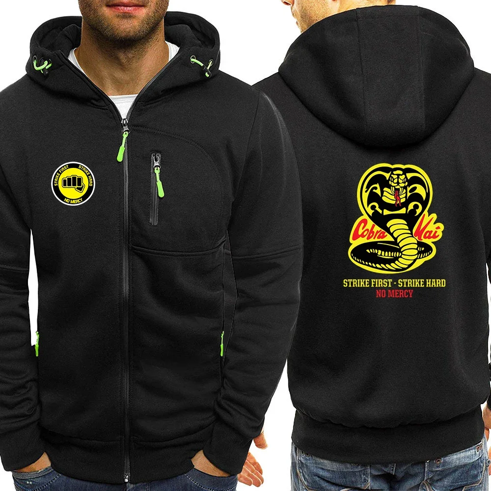 

Cobra Kai Printing Fashion 2024 New Man's Solid Tracksuit Hoodies Long Sleeve Zipper Cotton Hip-Hop Harajuku Casual Jackets Coat