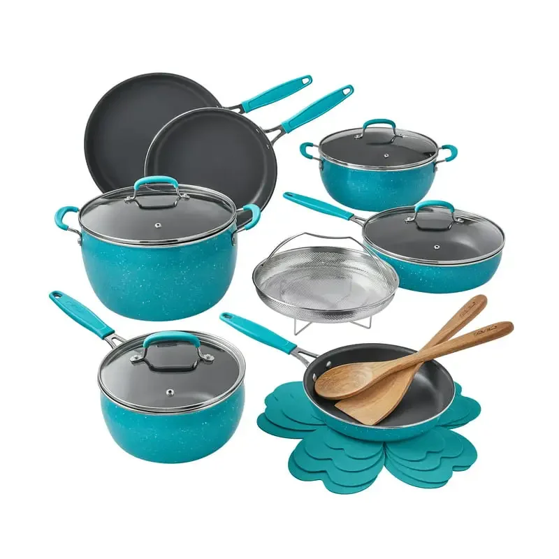 

Speckle 18-Piece Aluminum Cookware Set, Teal