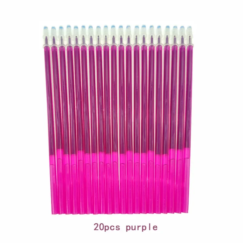 Erasable Pen Refills Magic Ink 0.5mm Purple Orange Green Gel Pen Rod 20pcs/set