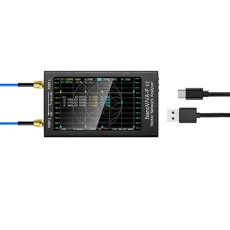 

Векторный анализатор сети Nanovna-F V2, 50 кгц-3 ГГц, анализатор антенны HF, VHF, UHF, VNA, 4,3 дюйма, 5000 мАч