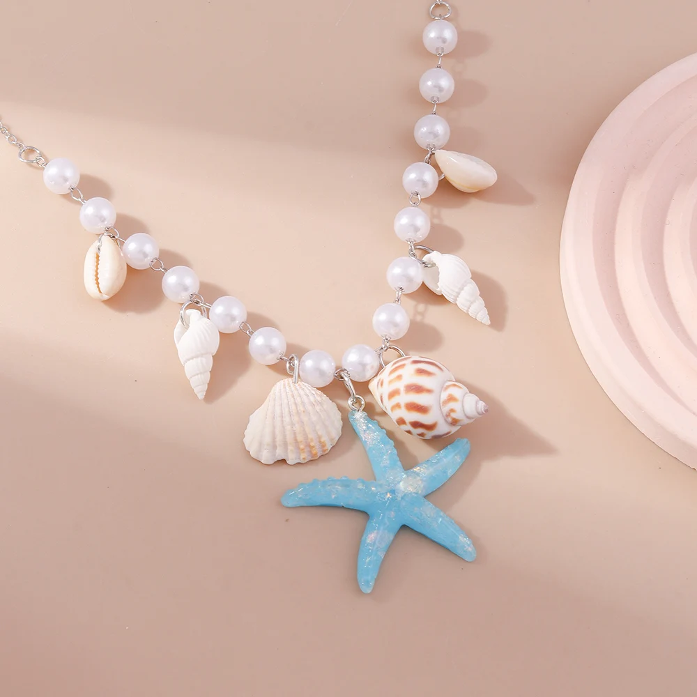 Aihua Neue Mode Perlen Seestern Muschel Shell Halsketten Choker Aussage Halsketten Für Frauen Mädchen Sommer Strand Schmuck Geschenke – Detail 11