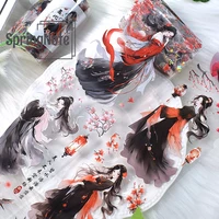 2M/ Roll Oriental Ancient beauty PET Tape Rhododendron Plum Blossom Masking Tape DIY Scrapbooking Sticker Journal Card Making 2