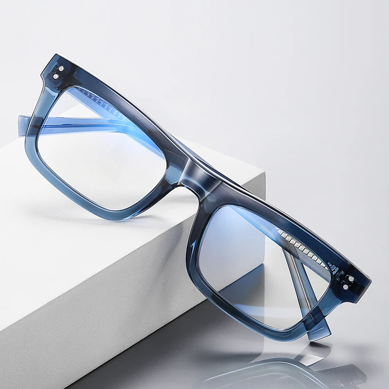 Transparent Gray Frame Square Myopia Prescription Glasses With Lenses Anti Blue Rays Student Myopes Lunettes  0 -0.5 -0.75 To -6 4