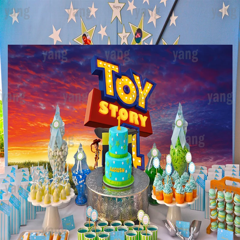 Disney Custom Outdoor Park Toy Story 4 Bo Peep Woody Happy Birthday Party Decor Forniture Banner Photo Background Kids Background