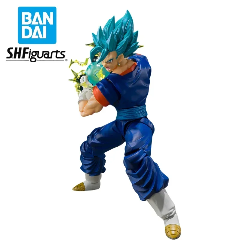 Stock Dragon Ball Genuine Bandai S.H. Figuards Vegito Action Figure Black Goku Super Saiyan Blue Boxed Brand New Model Doll Toys