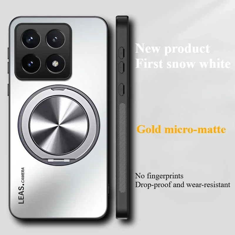 Luxury Acrylic Matte Skin-Friendly Shockproof Bumper Case with Bracket Back Cover