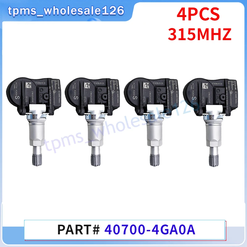 

4PCS Tire Sensor 40700-4GA0A For 2013 2014 2015 2016 Infiniti Q50 Tyre Pressure Monitor System 315MHZ 407004GA0A