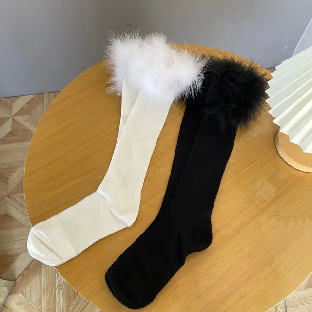 New Japanese Style Thigh High Stockings Long Socks Lingerie Solid Black White Knee Socks Lolita Kawaii Cute Girl Women Stockings 6