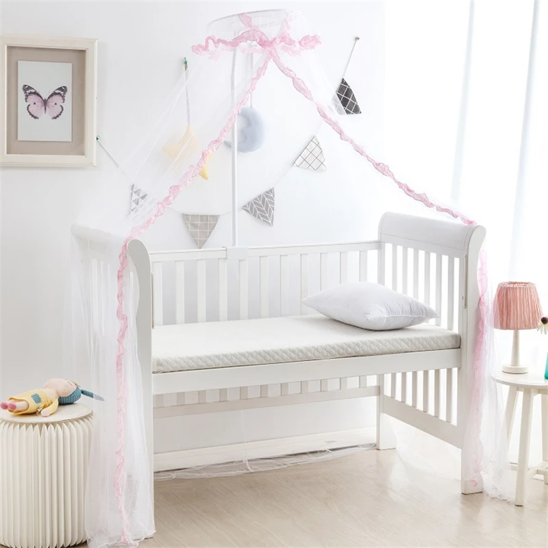

Self-Standing Baby Crib Bed Tent Summer Hung Dome Baby Mosquito Net Princess Girl Room Decor Polyester Mesh Kids Bed Canopy Tent