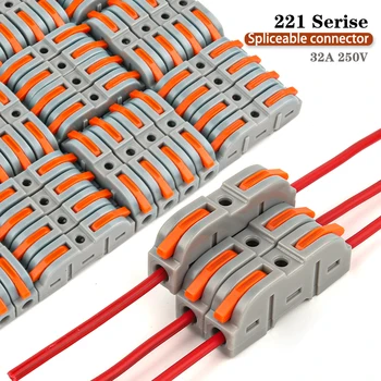 Lever สายไฟ Fast Compact Splicing ขั้วต่อไฟฟ้า Butt Terminal 1 ถึง 1 สายไฟแบบอินไลน์เชื่อมต่อ 28-12 AWG 1